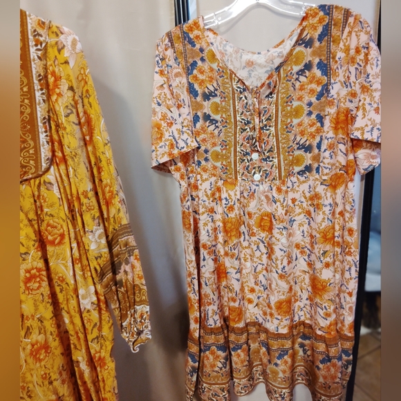 3 Floral Bohemian Women Dresses Multicolor - Picture 7 of 7